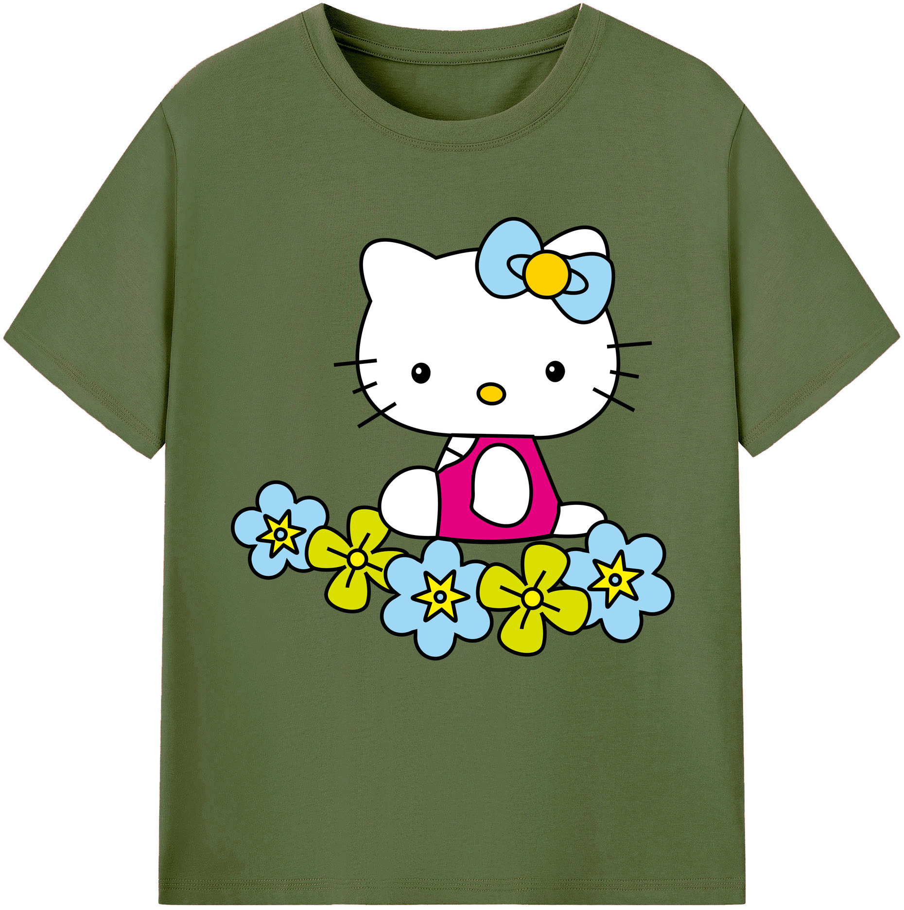 （画像用） Hello Kitty ハローキティ 綿100％半袖Tシャツ（フロントプリント）